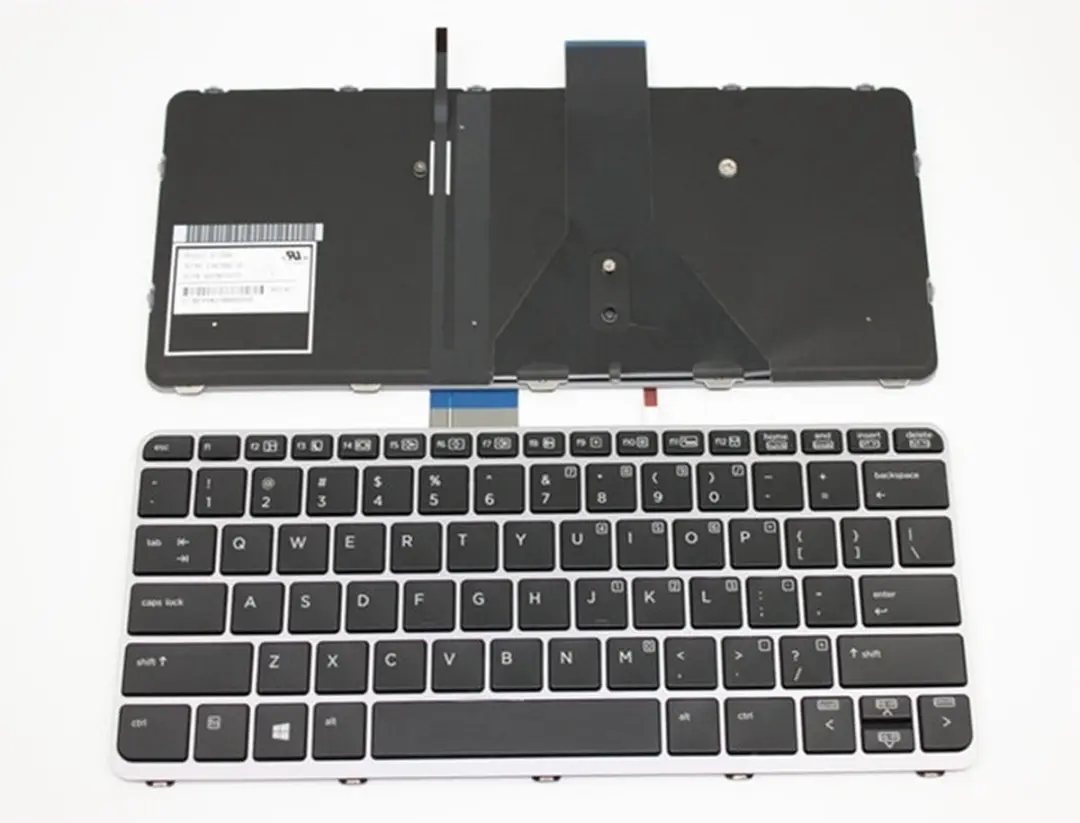 Notebook keyboard for HP EliteBook Folio 1020 G1 with silver frame