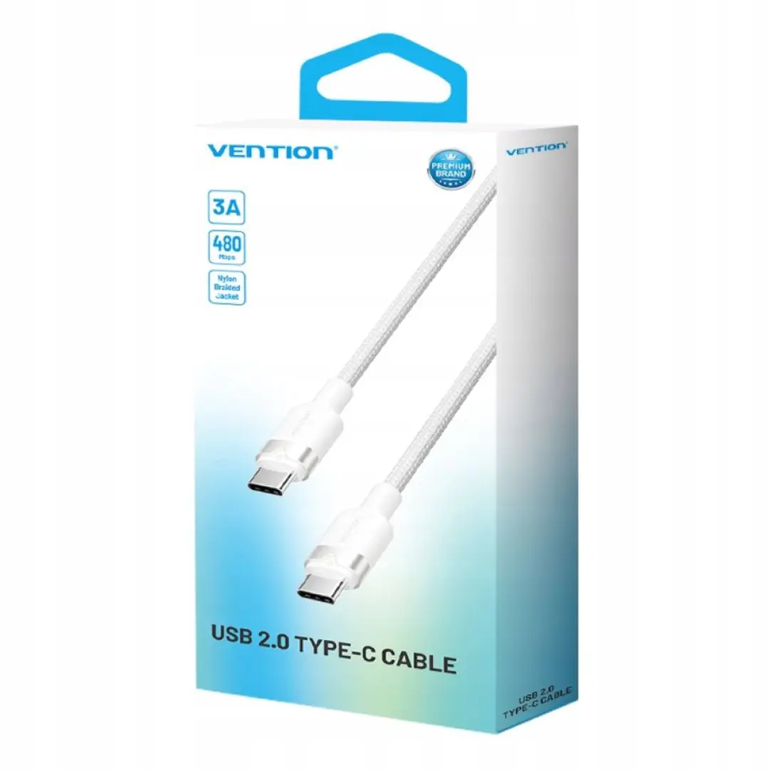 Vention USB-C naar USB-C kabel TRDWF 60W 1m - Wit - afbeelding 5 van 6