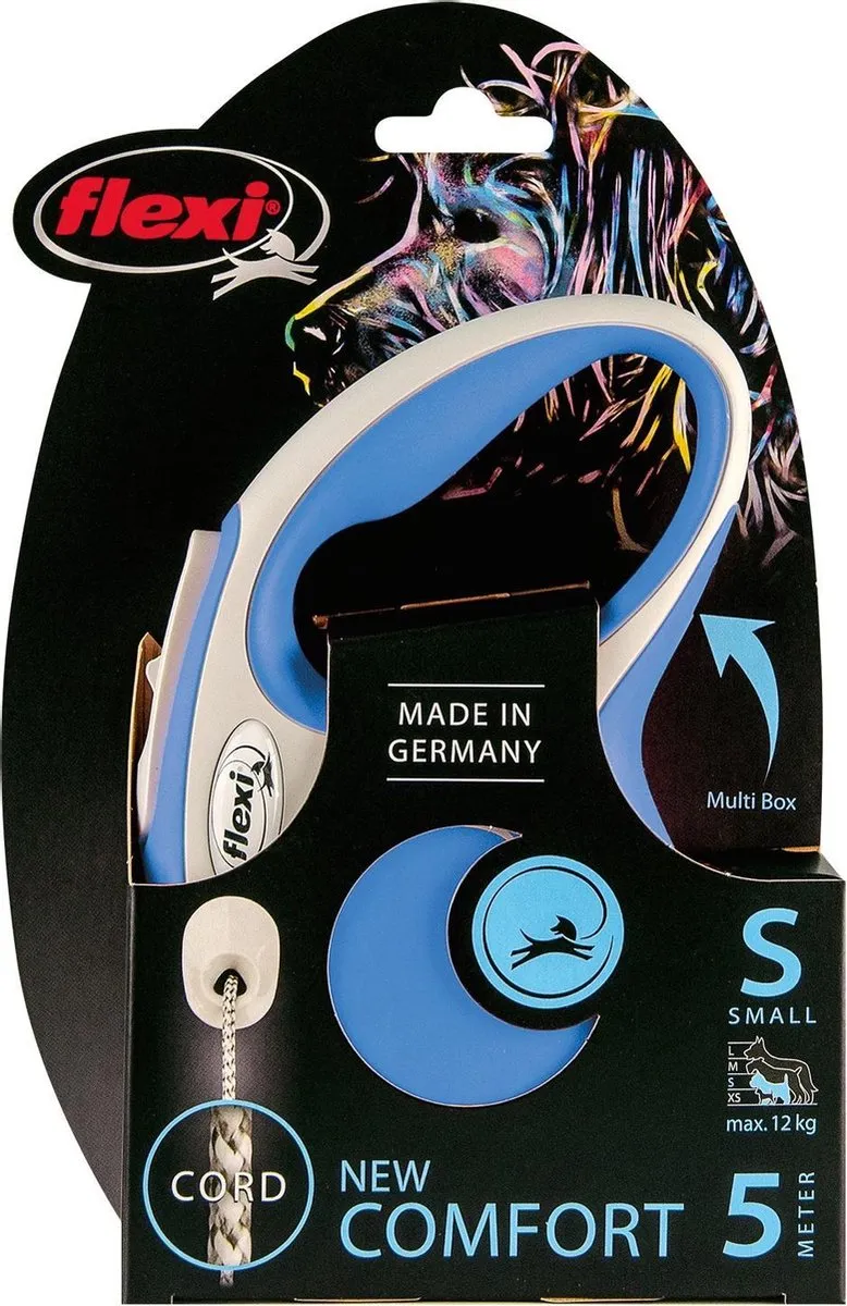 Flexi New Comfort Koord S 5m 12kg - Blauw