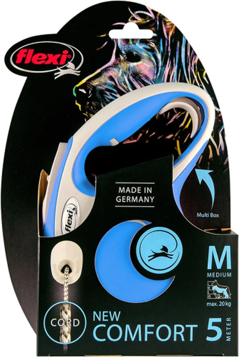 Flexi New Comfort Koord S 5m 12kg - Blauw