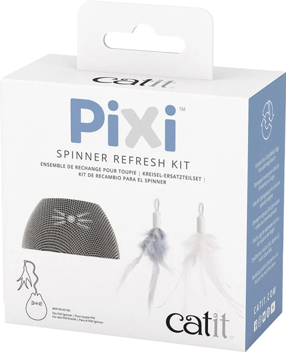 Catit Ca Pixi Spinner Kat Speelgoed - 9x9x23cm - Wit/Blauw