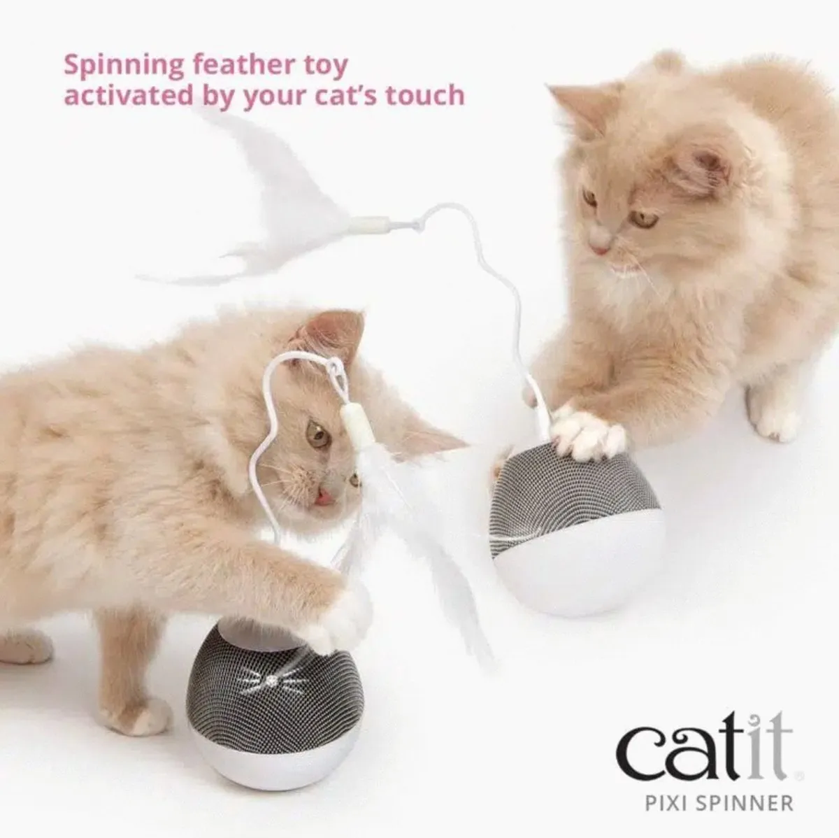 Catit Ca Pixi Spinner Kat Speelgoed - 9x9x23cm - Wit/Blauw