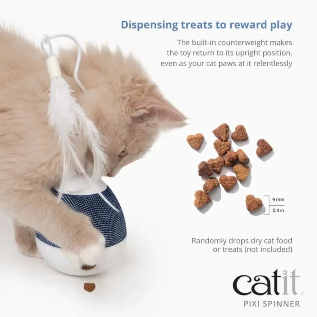 Catit Ca Pixi Spinner Kat Speelgoed - 9x9x23cm - Wit/Blauw