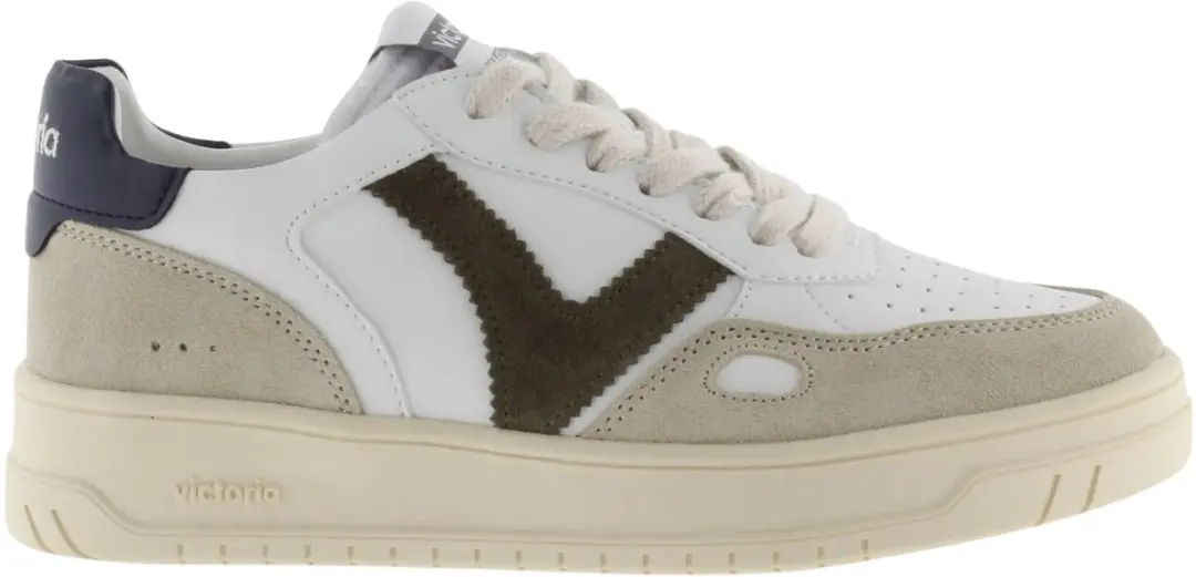 Leren en suede effect sneakers voor dames Victoria Seul
