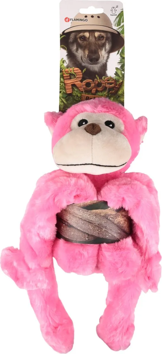 Flamingo Wende Aap Hondenspeeltje - Roze