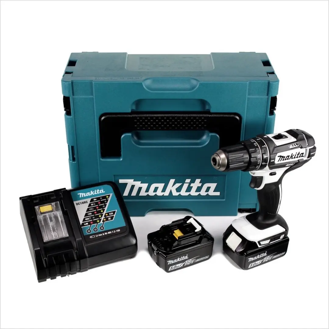 Makita DHP482RTJW accu-slagboormachine 18V - 2x 5,0Ah - afbeelding 2 van 6