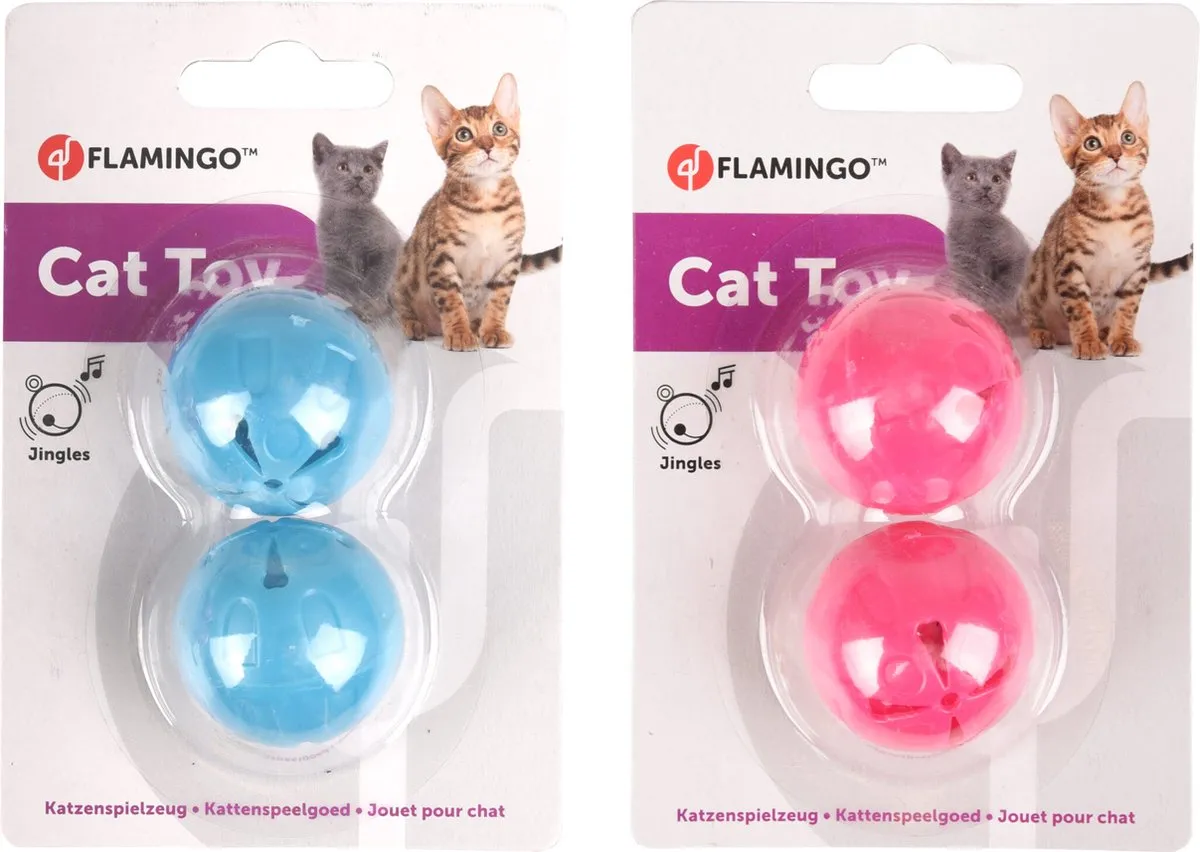 Flamingo Ebba Speelgoed Kat Ps Bal 128781 - 2 Stuks
