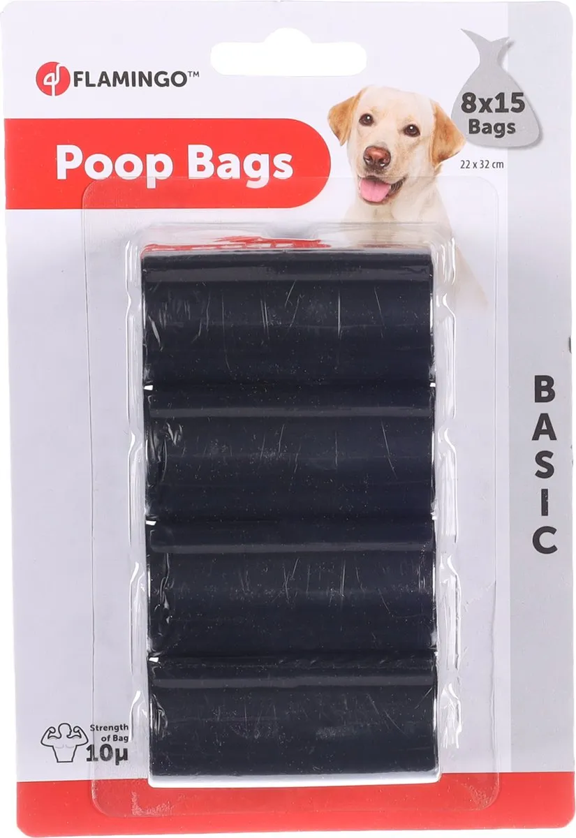 Flamingo Hondenverzorging Poepzakjes Basic - 120 Stuks