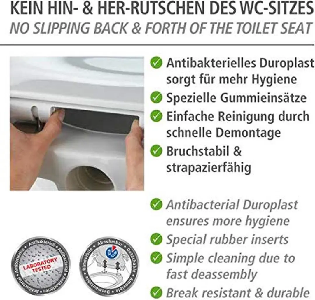 Wenko WC-bril Schelp Soft-Close - Wit - afbeelding 5 van 6