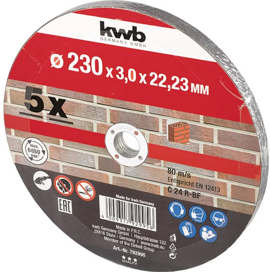 KWB 792995 Doorslijpschijf 230mm - 5 stuks - afbeelding 2 van 2
