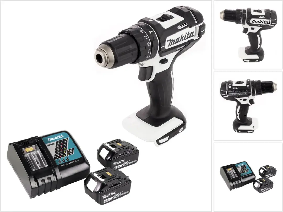 Makita DHP 482 RGW accu-slagboormachine 18 V 62 Nm + 2x accu 6,0 Ah + oplader