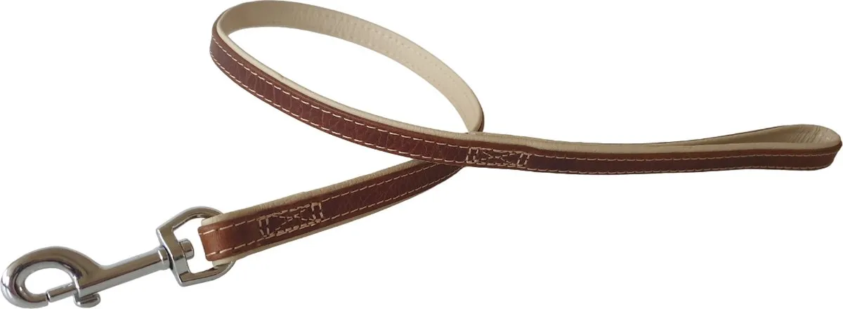 Flamingo Karlie Flamingo Comfort Lederen Hondenriem - Bruin M
