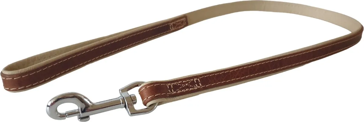 Flamingo Karlie Flamingo Comfort Lederen Hondenriem - Bruin M