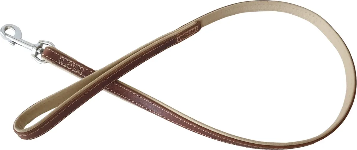 Flamingo Karlie Flamingo Comfort Lederen Hondenriem - Bruin M - afbeelding 6 van 6