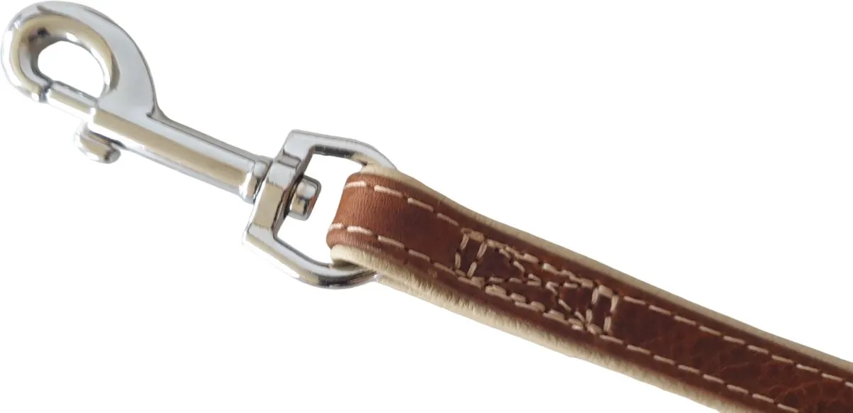 Flamingo Karlie Flamingo Comfort Lederen Hondenriem - Bruin M