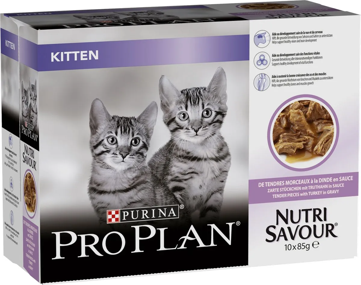Pro Plan Junior Nutrisavour Katten Natvoer Kalkoen - 10x85g