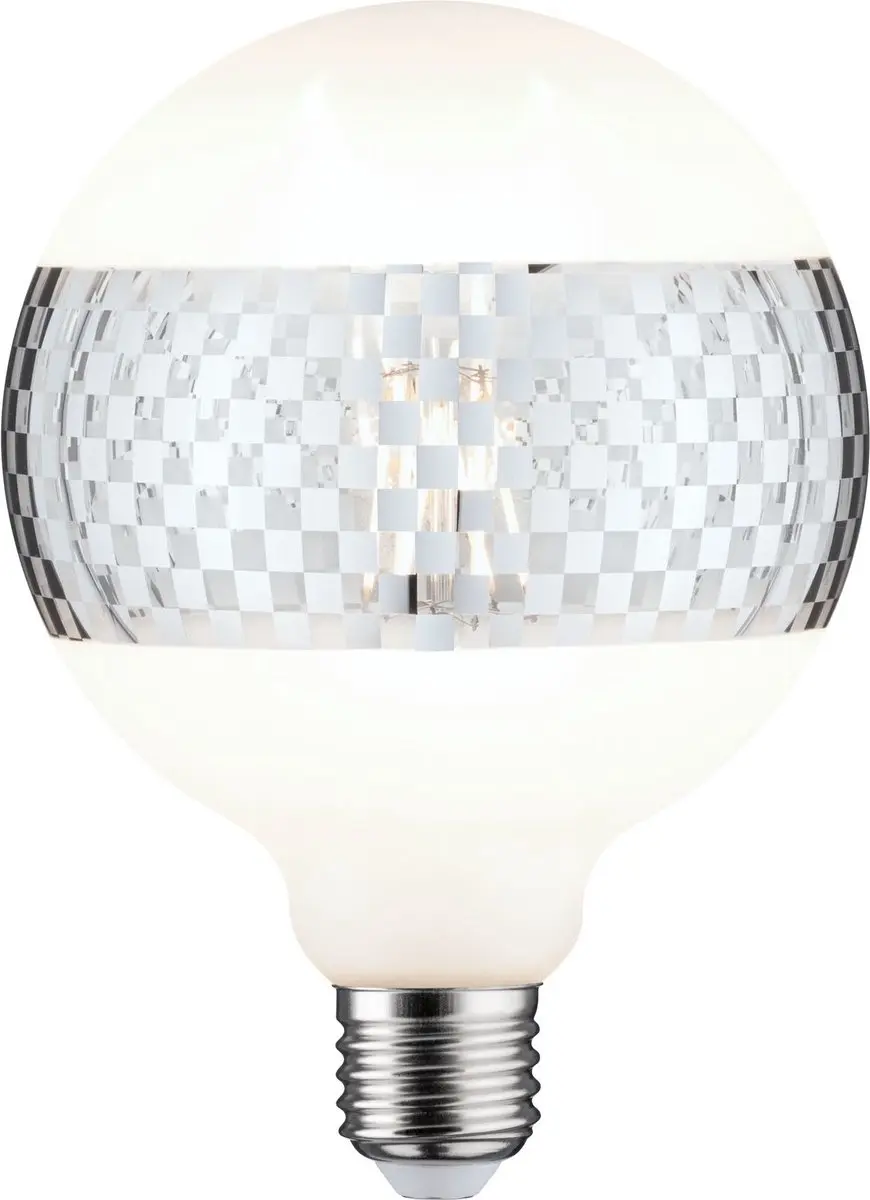 Paulmann LED globe G125 E27 ringspiegel ruit 420lm 2700K dimbaar zilver