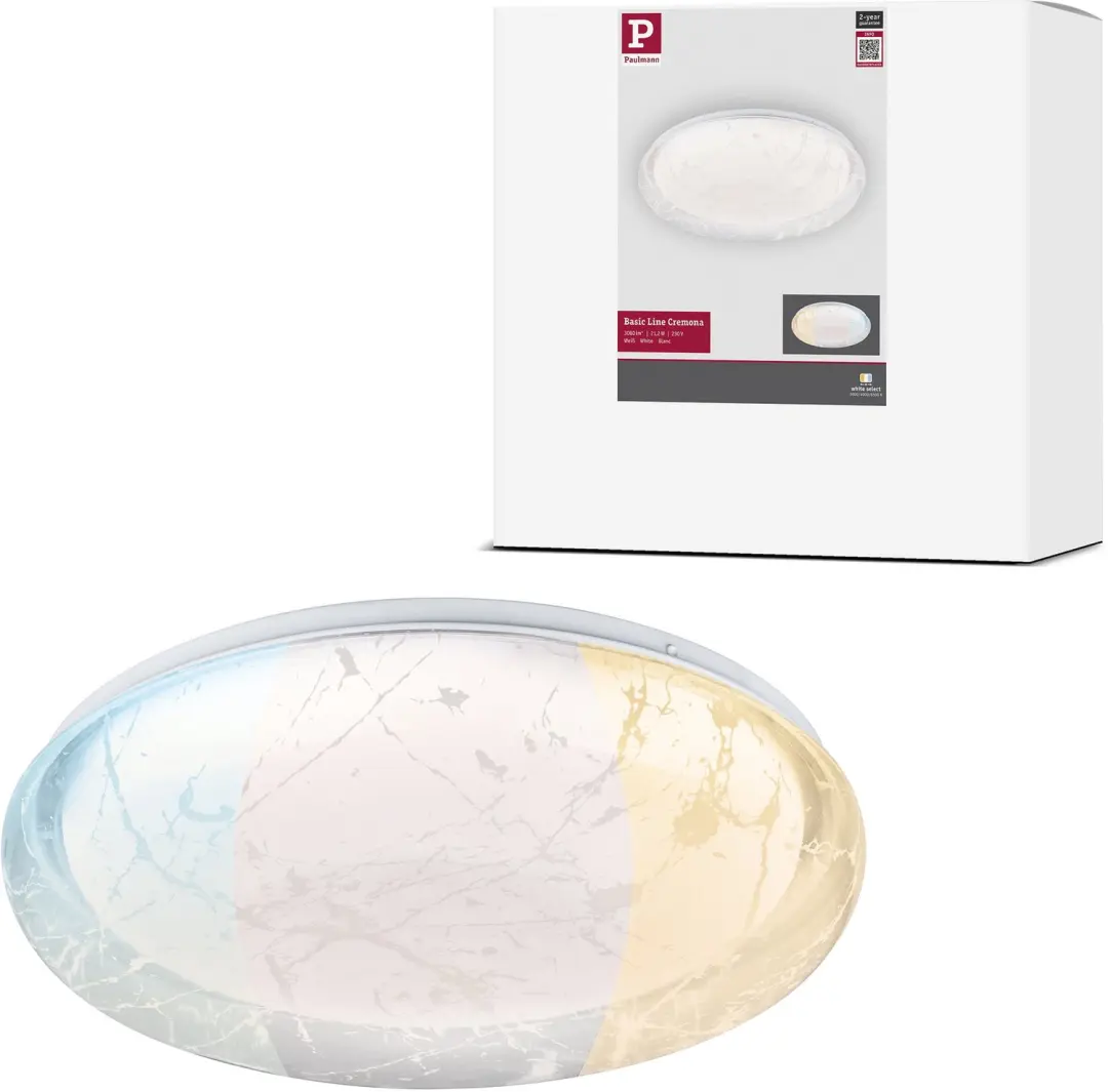 LED-plafondlamp Cremona White Select 370 mm 230V 21,2W Wit, Transparant