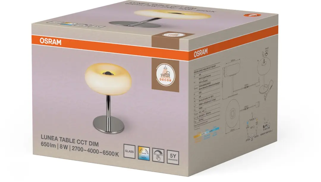 OSRAM Decor Lunea LED Tafellamp - 8W - afbeelding 4 van 4