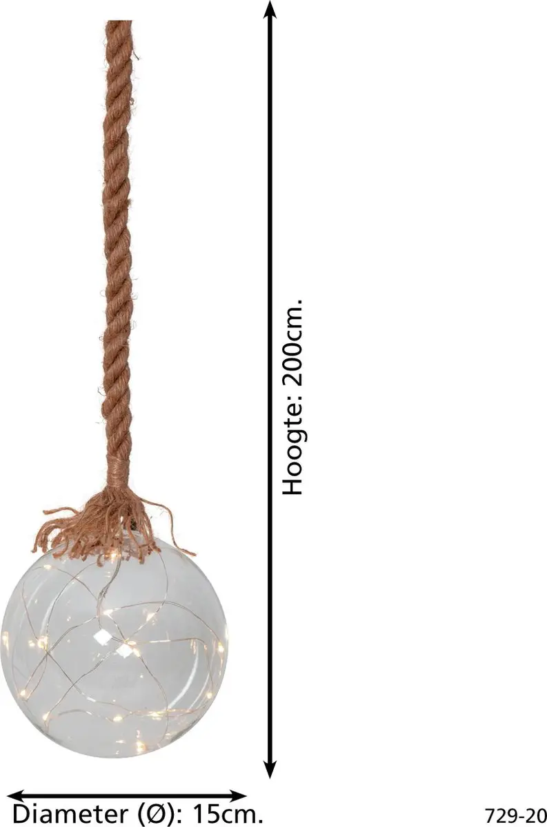 Star Trading Jutta LED Sfeerlamp Glasbol Ø15cm - afbeelding 3 van 6