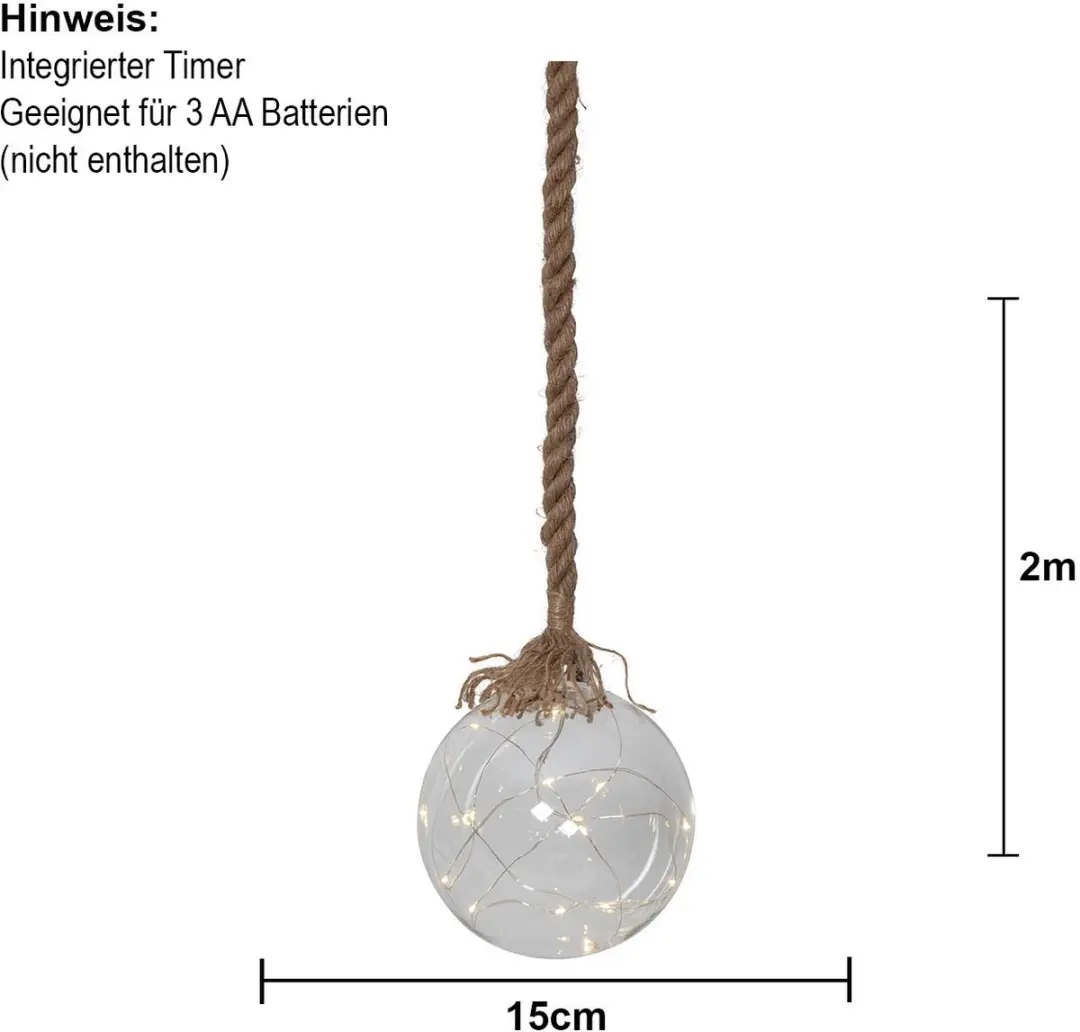 Star Trading Jutta LED Sfeerlamp Glasbol Ø15cm - afbeelding 6 van 6