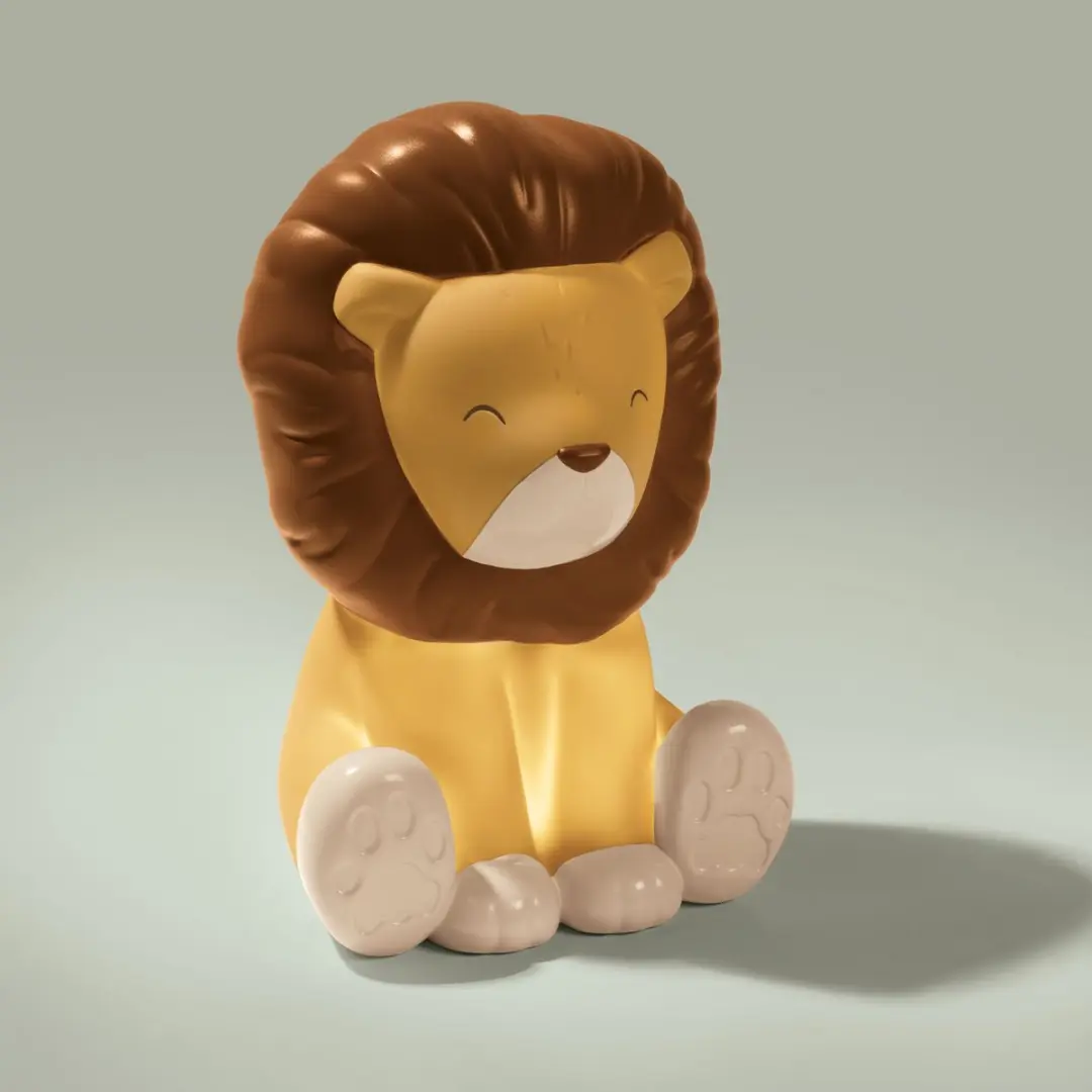 Little Dutch Nachtlampje Leeuw - USB-oplaadbaar - 3 lichtstanden - Bruin - afbeelding 2 van 6