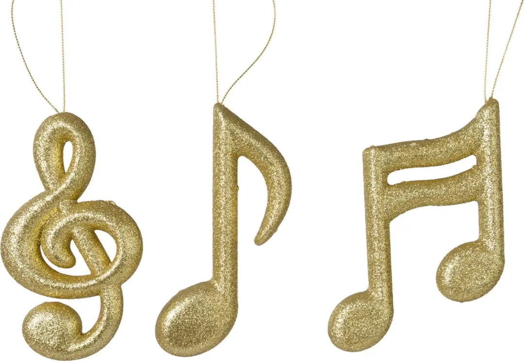 Decoris Foam Muzieknoten Glitter Goud Hanger