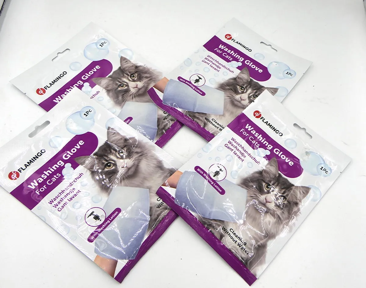 Flamingo Kattenwaslotion Washaandjes - 16 Stuks (4x4)