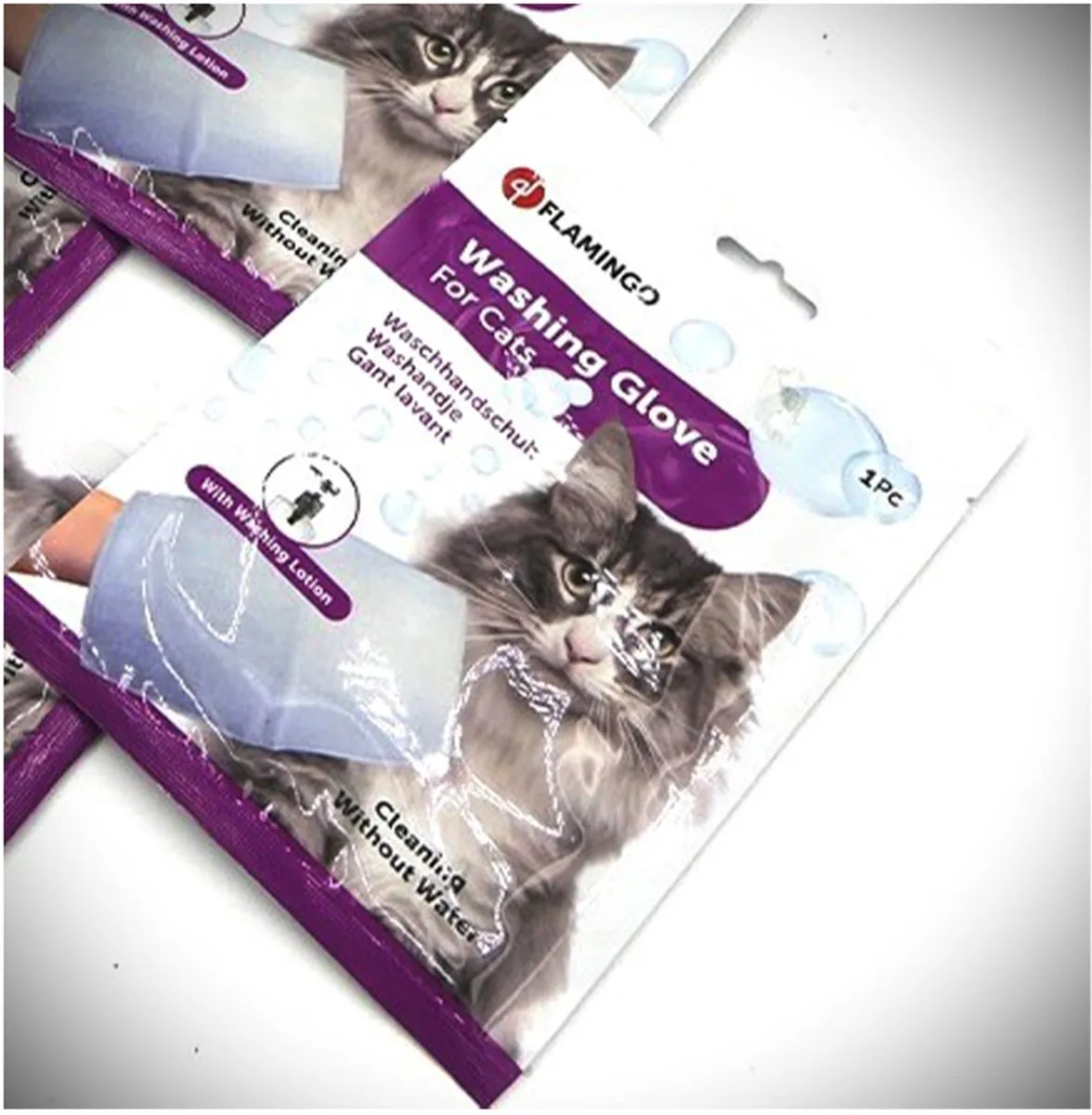 Flamingo Kattenwaslotion Washaandjes - 16 Stuks (4x4)