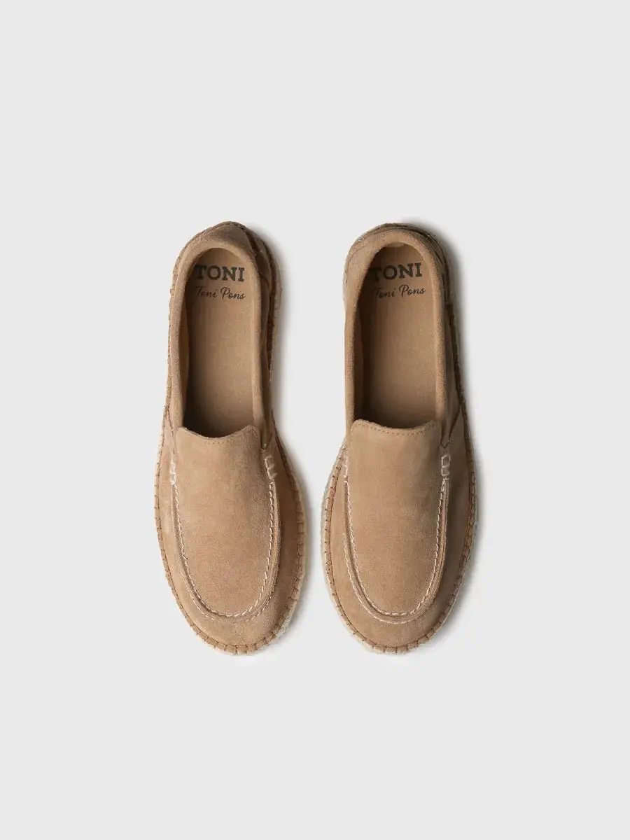 Suède espadrille in mocassinstijl voor heren
