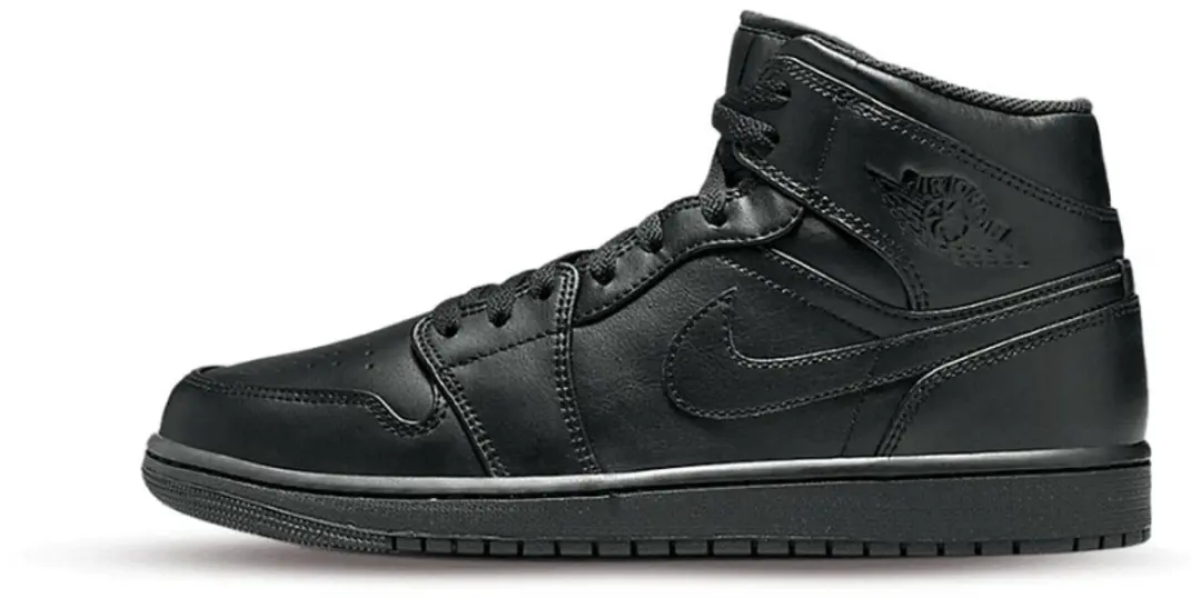 Air Jordan 1 Mid Schoenen, 50.5, Zwart