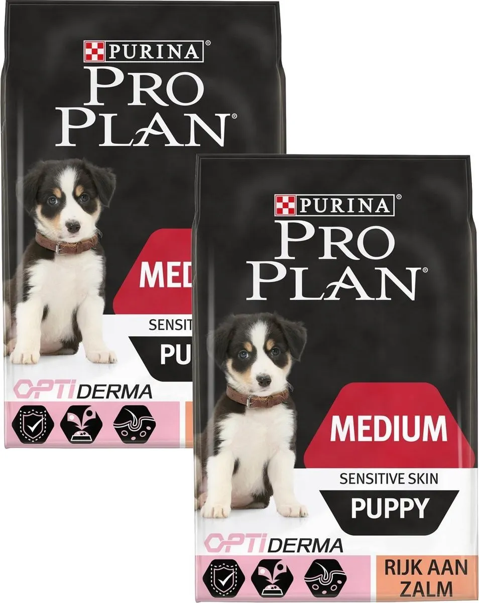 Pro Plan Puppy Medium Gevoelige Huid - Zalm - 2x3kg