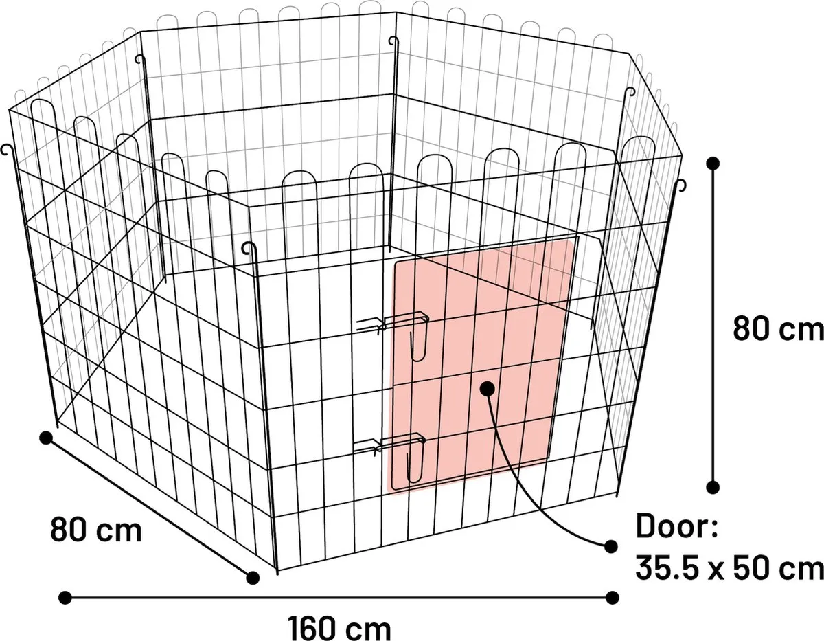 Flamingo Jax Puppyren - Zwart 160cm