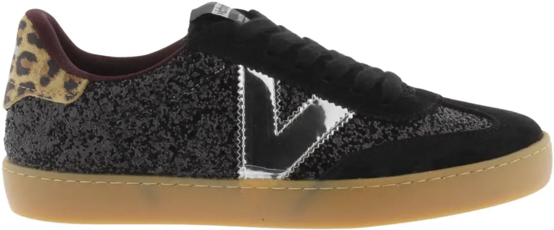 Vrouwelijke sneakers met glitter en dierenprint Victoria Berlín Ciclista