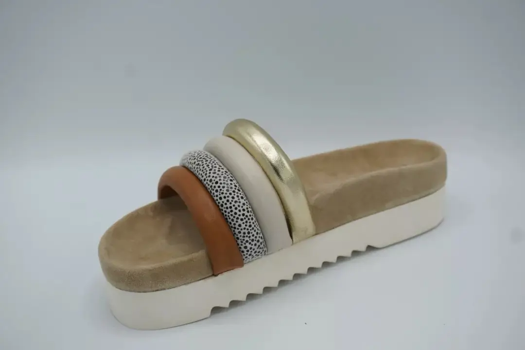 Maruti Bali Leather Slippers - Cognac-Combi - afbeelding 5 van 6