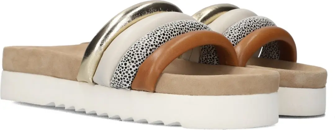 Maruti Bali Leather Slippers - Cognac-Combi - afbeelding 2 van 6