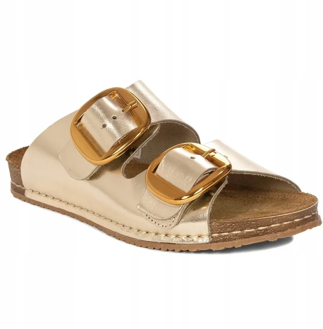 Maciejka Dames Slippers Leer Goud Maat 38