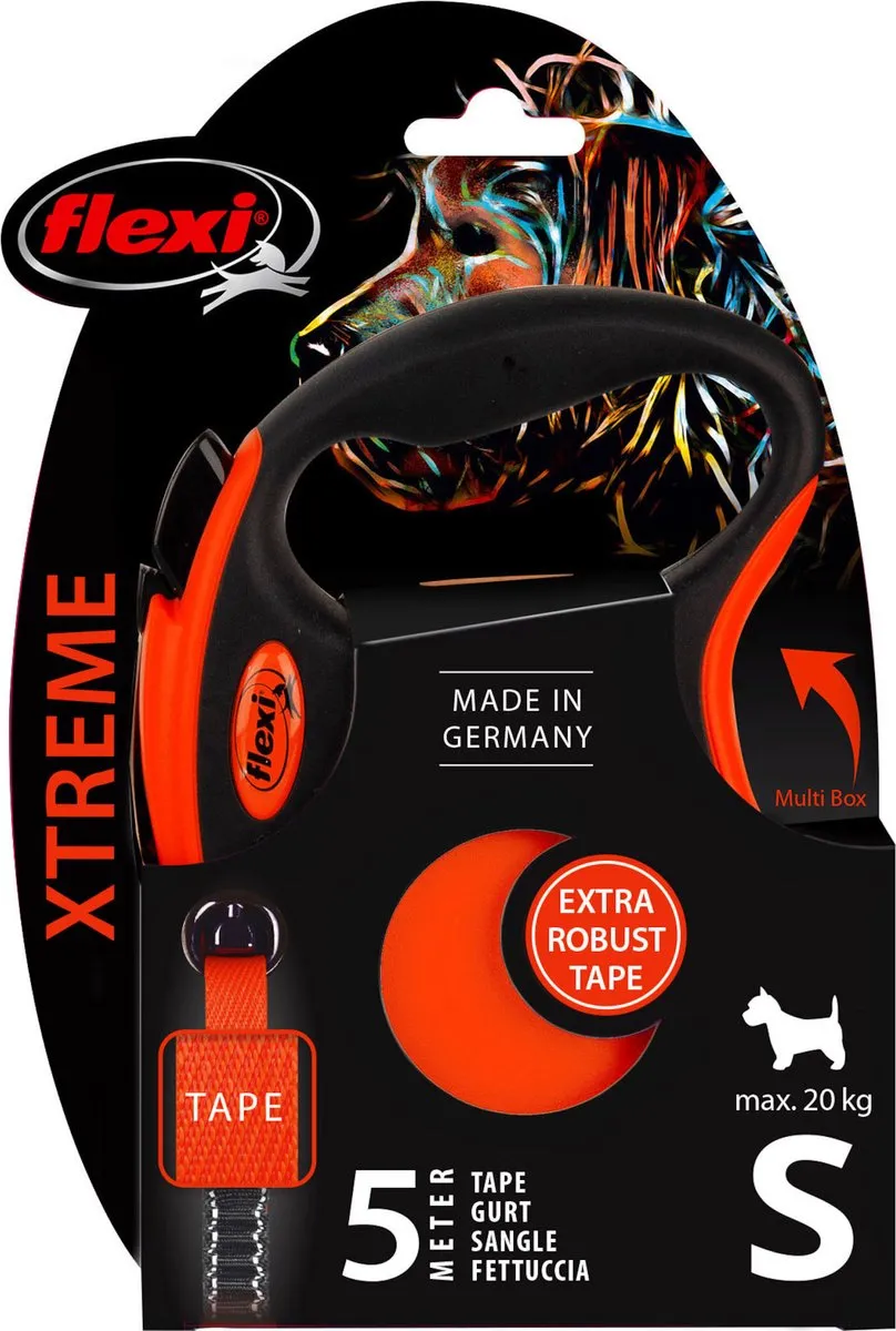 Flexi XTREME Rollijn Hondenriem - 5m - S - Oranje