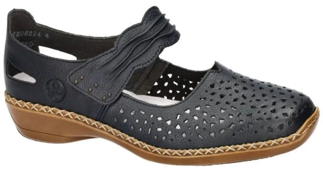 Donkerblauwe Instappers met Velcro Rieker