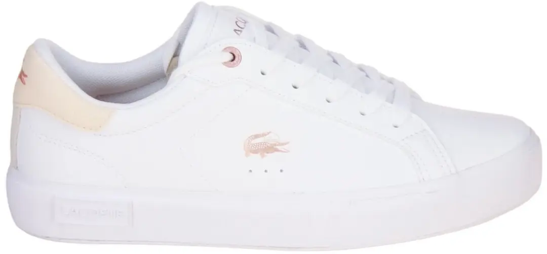 Lacoste Powercourt Junior Kinderschoenen - Wit/Lichtroze - afbeelding 2 van 3