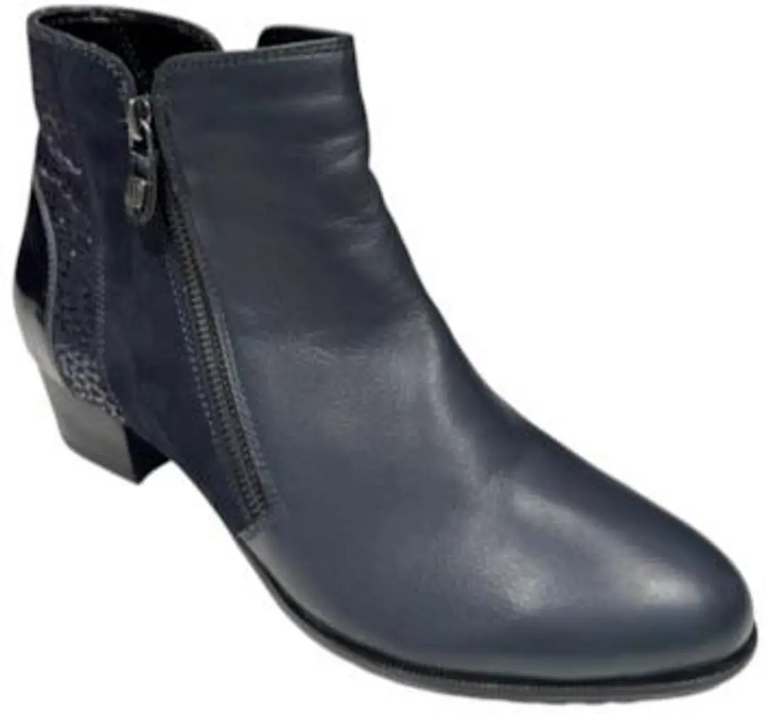 Helioform Dames Enkellaarzen met Twee Ritsen - Donkerblauw - afbeelding 2 van 6