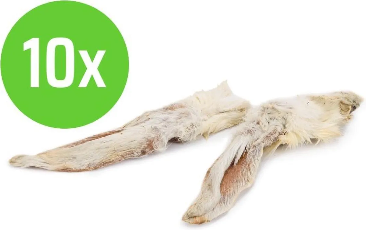 Beeztees Konijnenoren Met Haar 200 gram - hondensnack - 10 verpakkingen