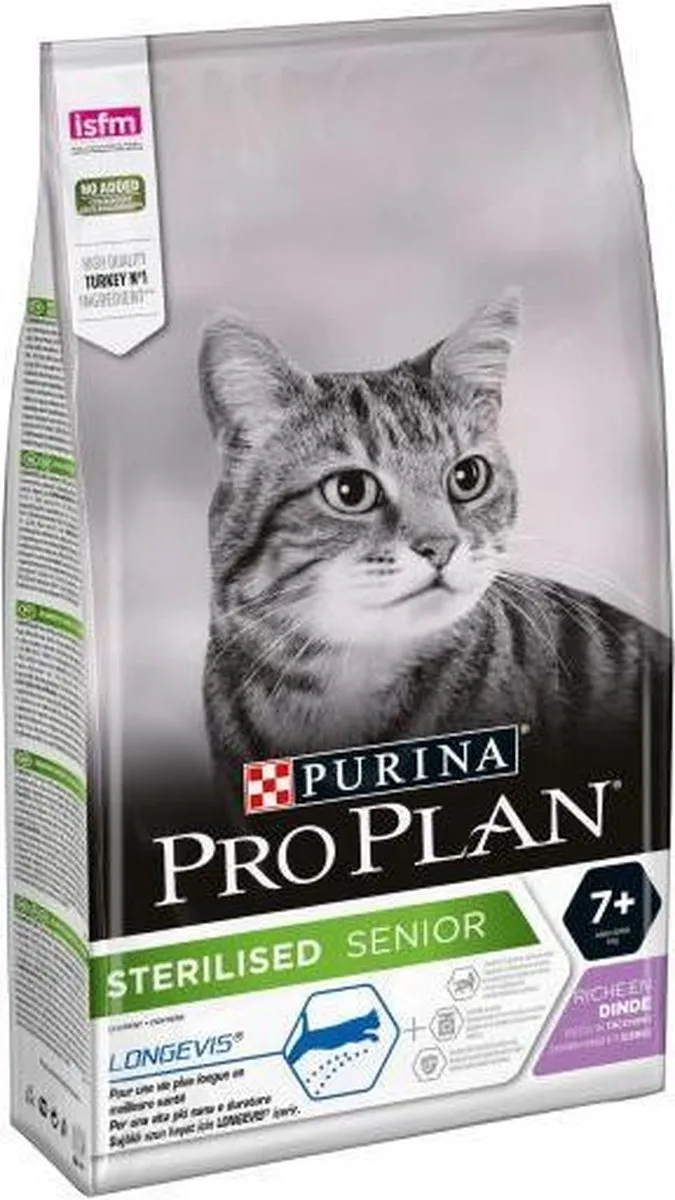Pro Plan Senior Sterilised Kattenvoer Kalkoen 3kg - afbeelding 6 van 6