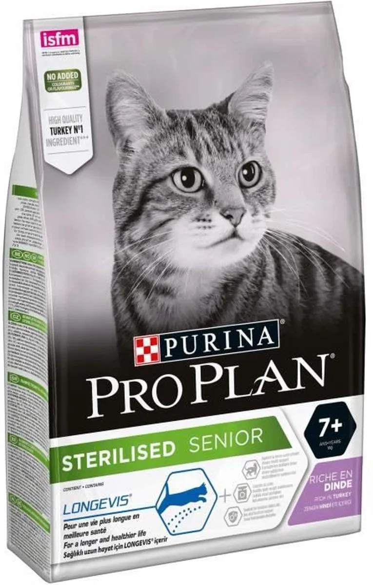 Pro Plan Senior Sterilised Kattenvoer Kalkoen 3kg