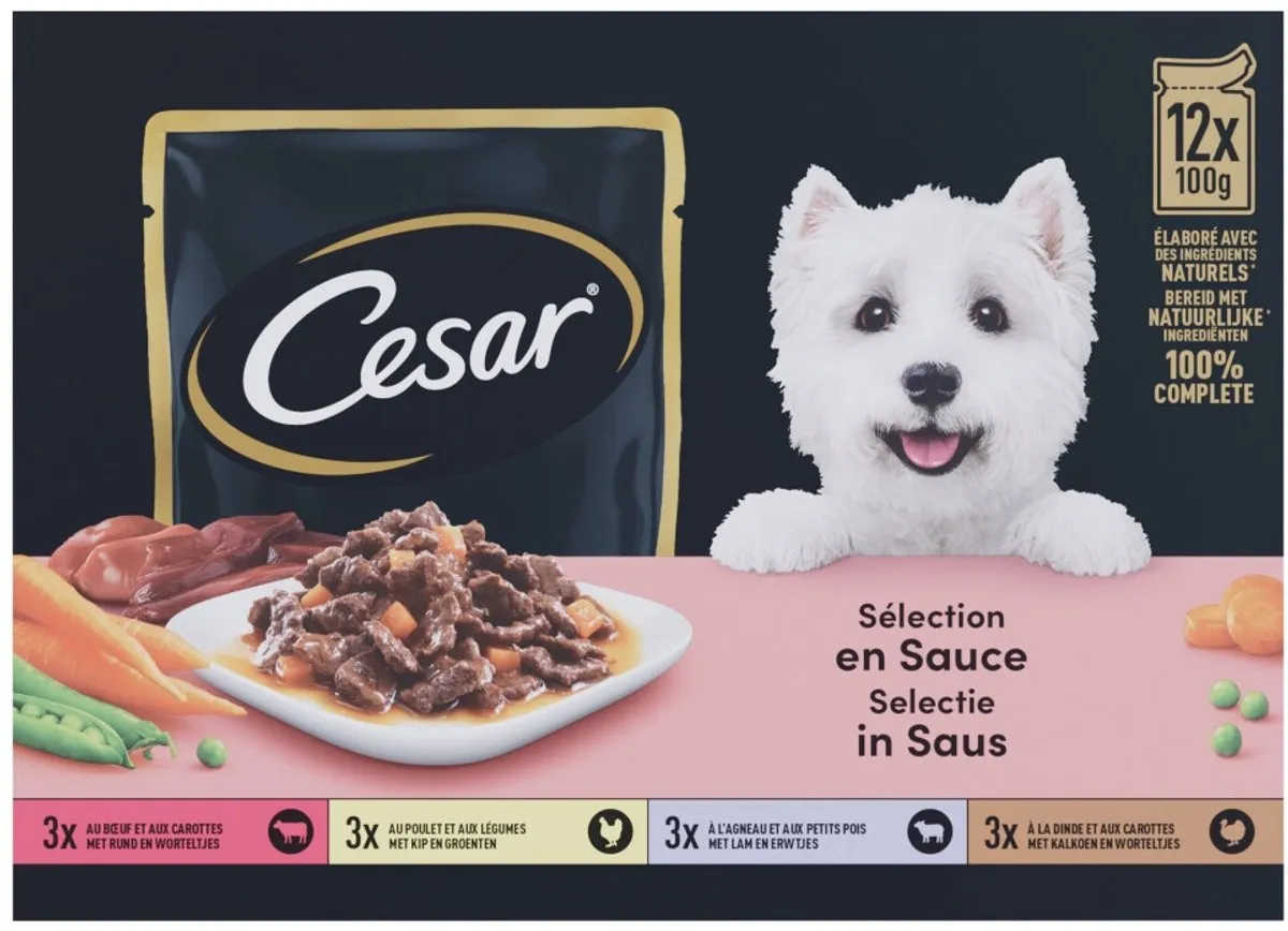 César Hondenvoer Mix Selectie in Saus - 48x100g