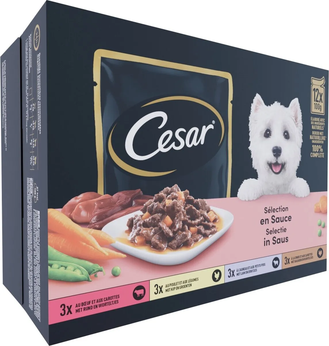 César Hondenvoer Mix Selectie in Saus - 48x100g