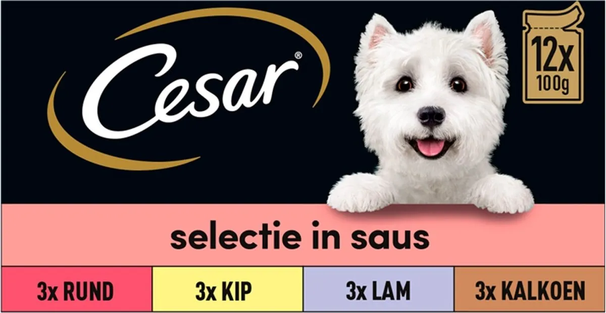 César Hondenvoer Mix Selectie in Saus - 48x100g