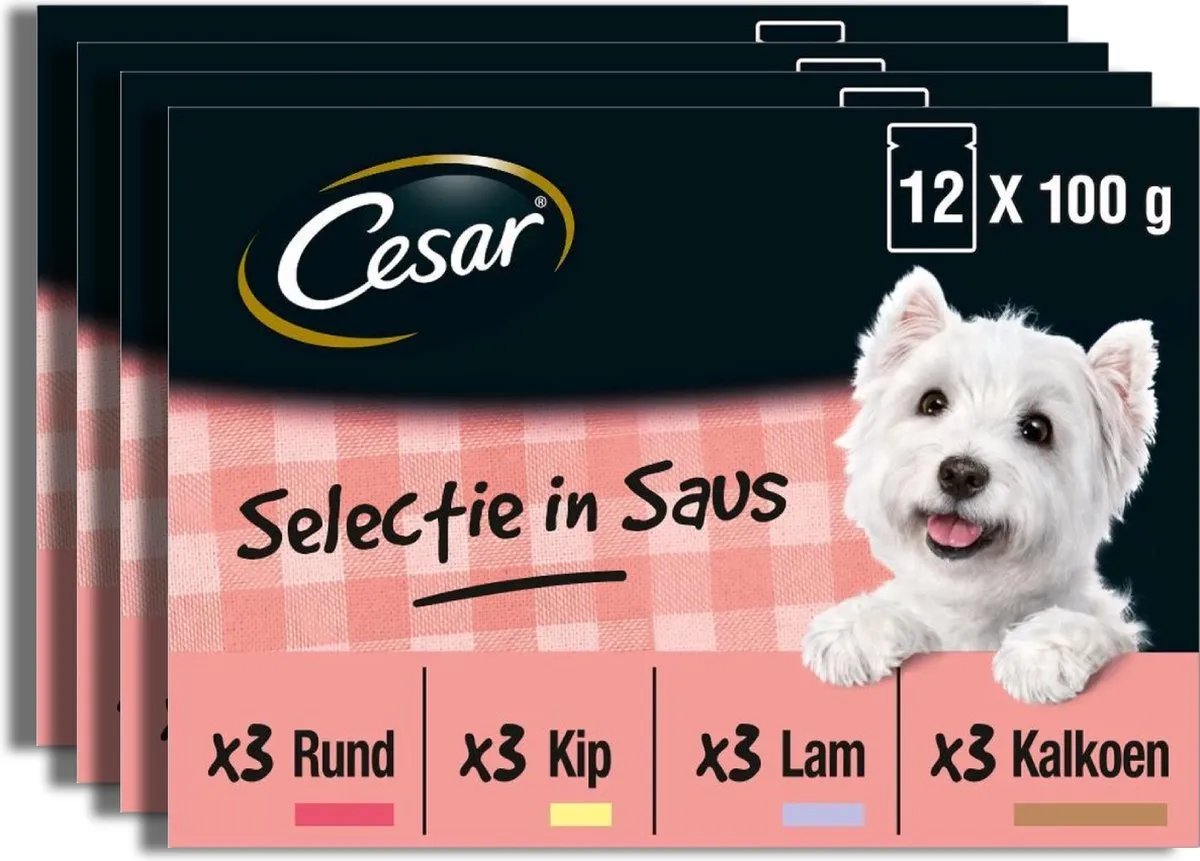 César Hondenvoer Mix Selectie in Saus