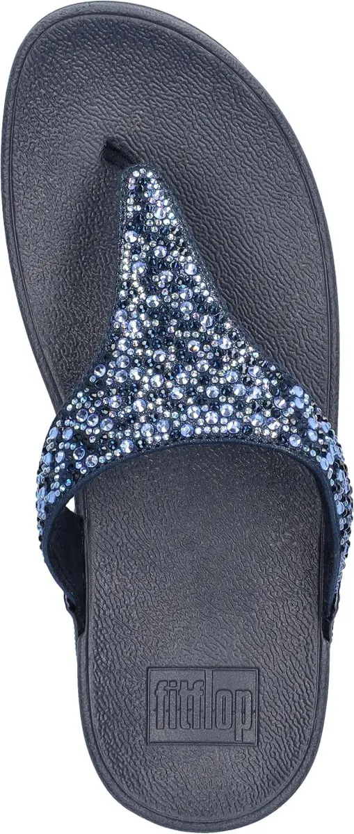 FitFlop Lulu Crystal Mix Dames Teenslipper - Donkerblauw - afbeelding 4 van 6