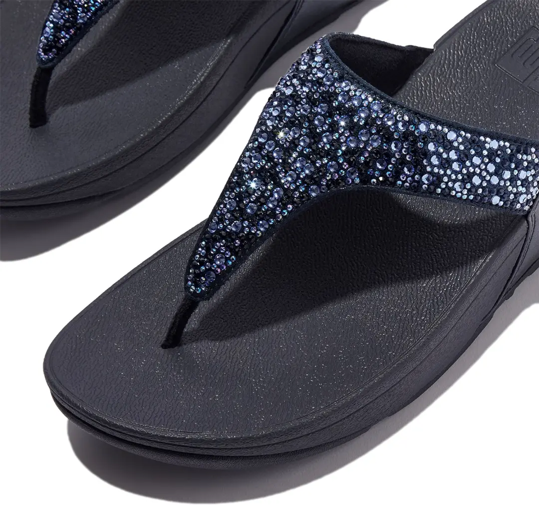 FitFlop Lulu Crystal Mix Dames Teenslipper - Donkerblauw - afbeelding 3 van 6